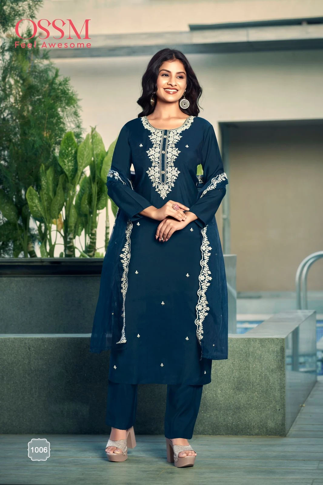 Ossm Festive Stories Vol 03 Viscos Roman Silk Wholesale Readymade Salwar Suit Catalog — Wholesale Salwar Suits, MPA wholesale from Surat — view 2